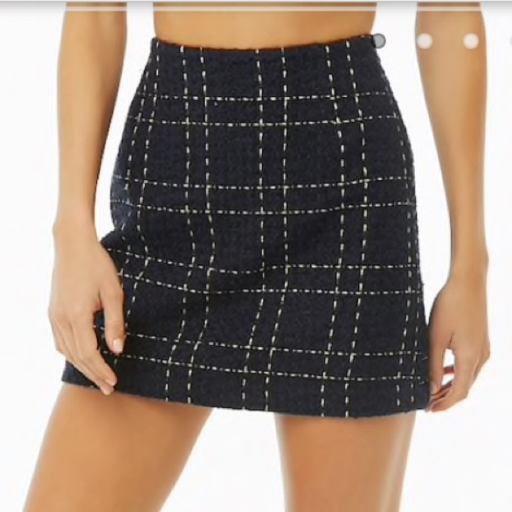 Plaid Tweed Mini Skirt